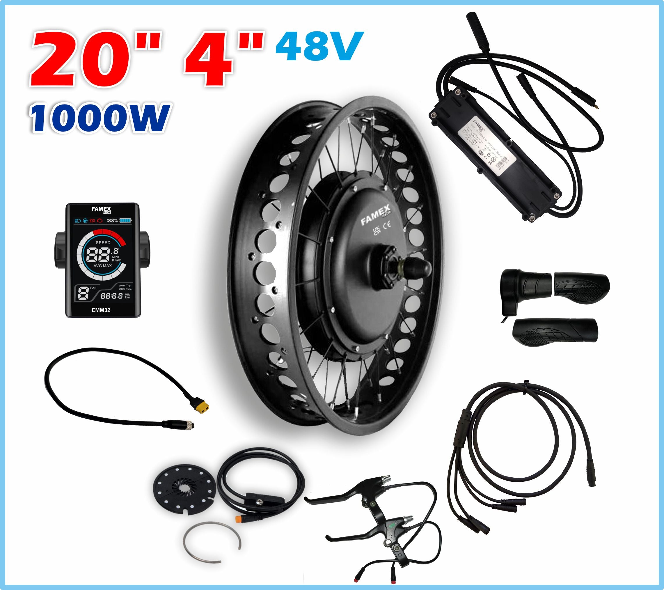 FAMEX Ride® Waterproof 48V 2000W OFF-ROAD FAT RIM Rear Electric Bike Conversion kit