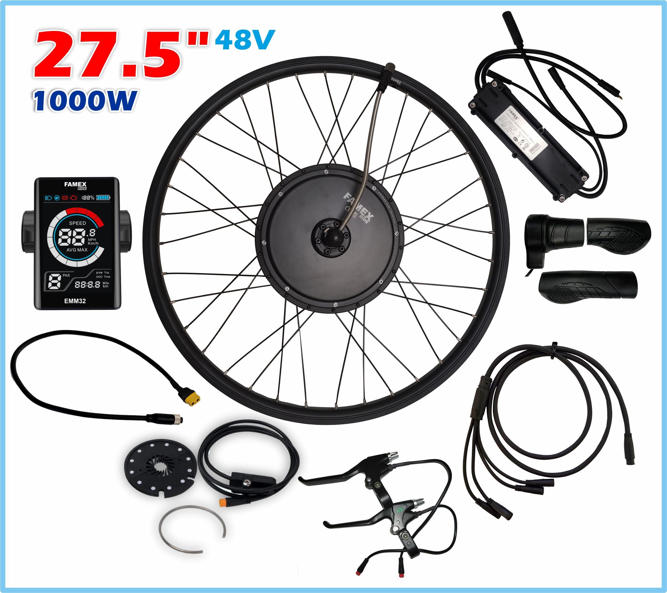 FAMEX Ride® Waterproof 48V OFF-ROAD External Controller 1000W Rear E-Bike Conversion Kit