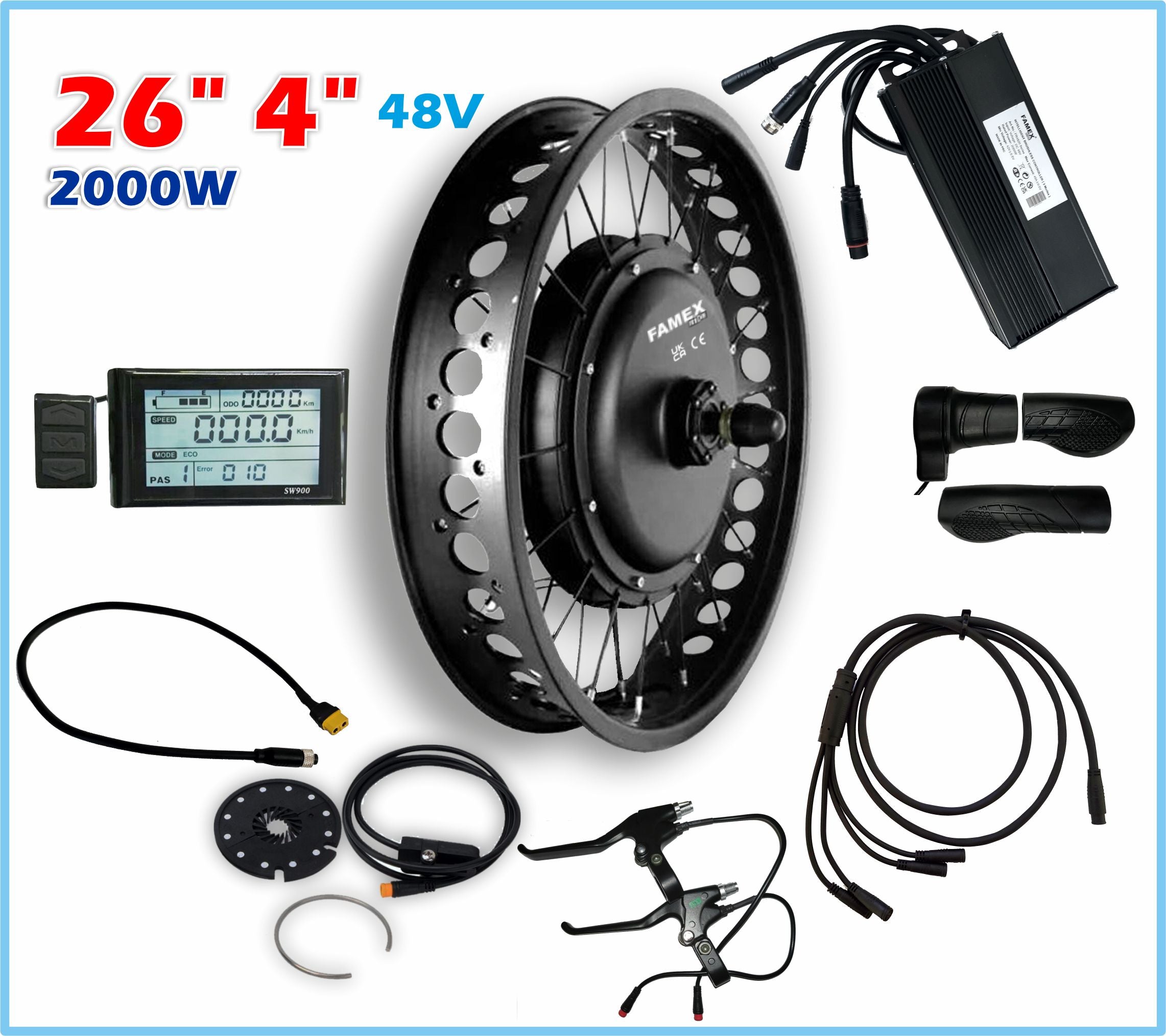 FAMEX Ride® Waterproof 48V 2000W OFF-ROAD FAT RIM Rear Electric Bike Conversion kit