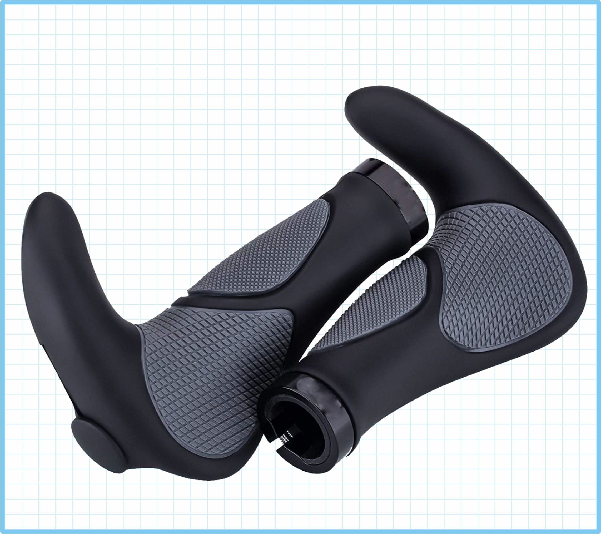 FAMEX RIDE Ergonomic Ergo Bar End Handlebar Grip Bike Soft Cycle Comfort Support