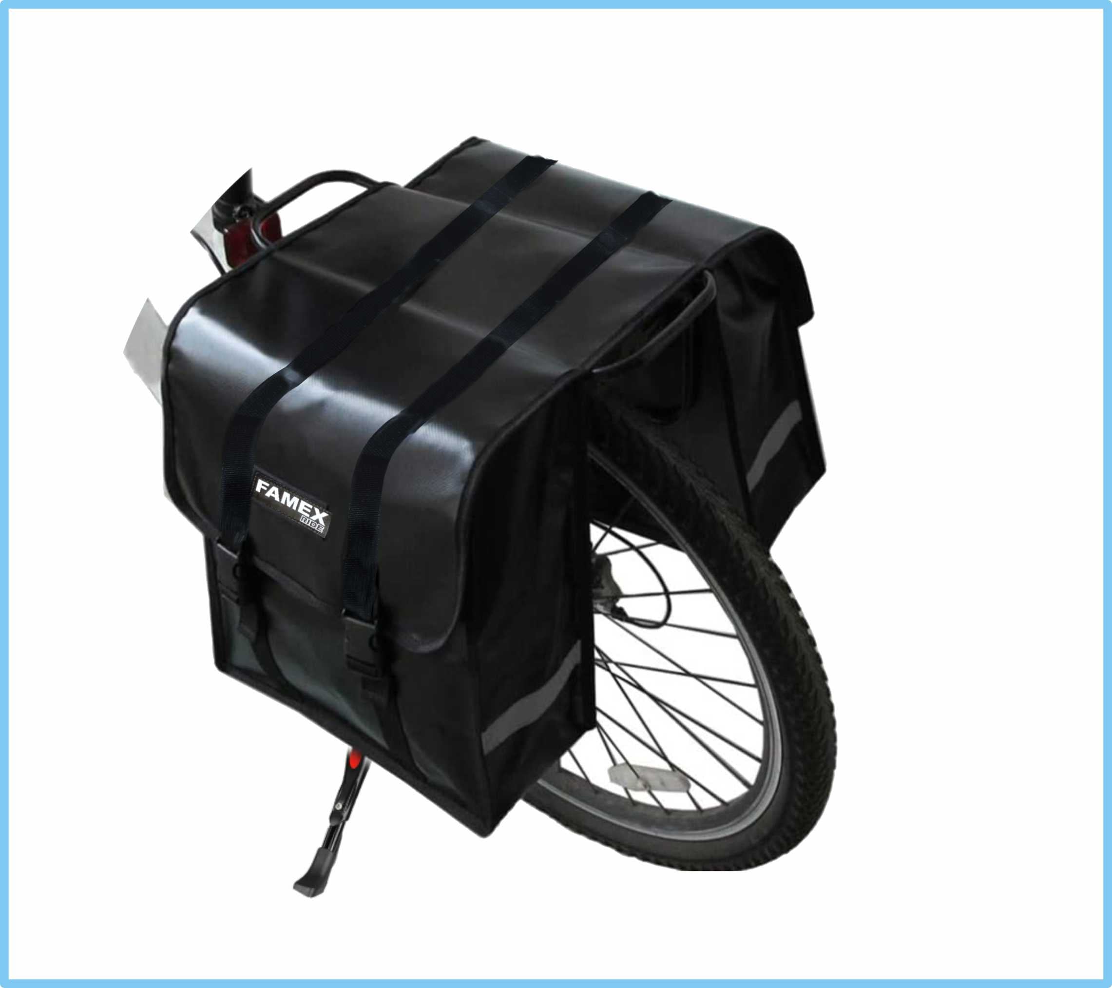 FAMEX RIDE® Double Pannier Bag Shopping Waterproof Bicycle Bicycle Cycle Bike Shopping Bag