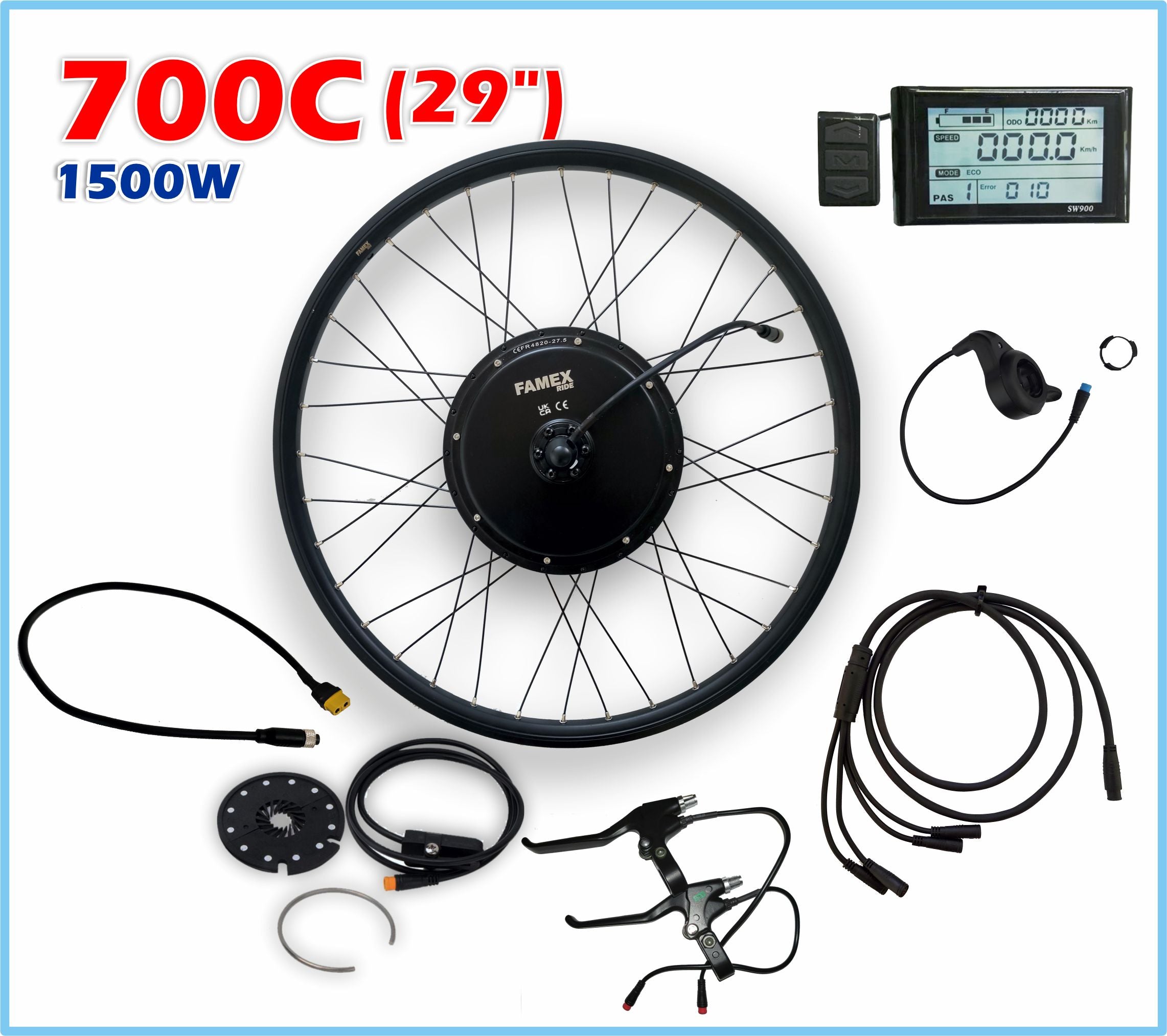 FAMEX Ride® Waterproof 48V 1500W OFF-ROAD Integrated Rear Electric Bike Conversion kit