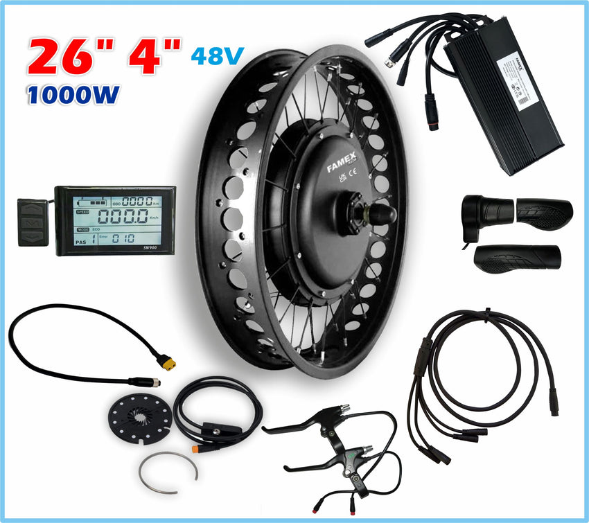 FAMEX Ride® Waterproof 48V 1000W OFF-ROAD FAT RIM Rear Electric Bike Conversion kit