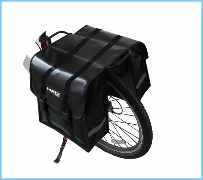 FAMEX RIDE® Double Pannier Bag Shopping Waterproof Bicycle Bicycle Cycle Bike Shopping Bag