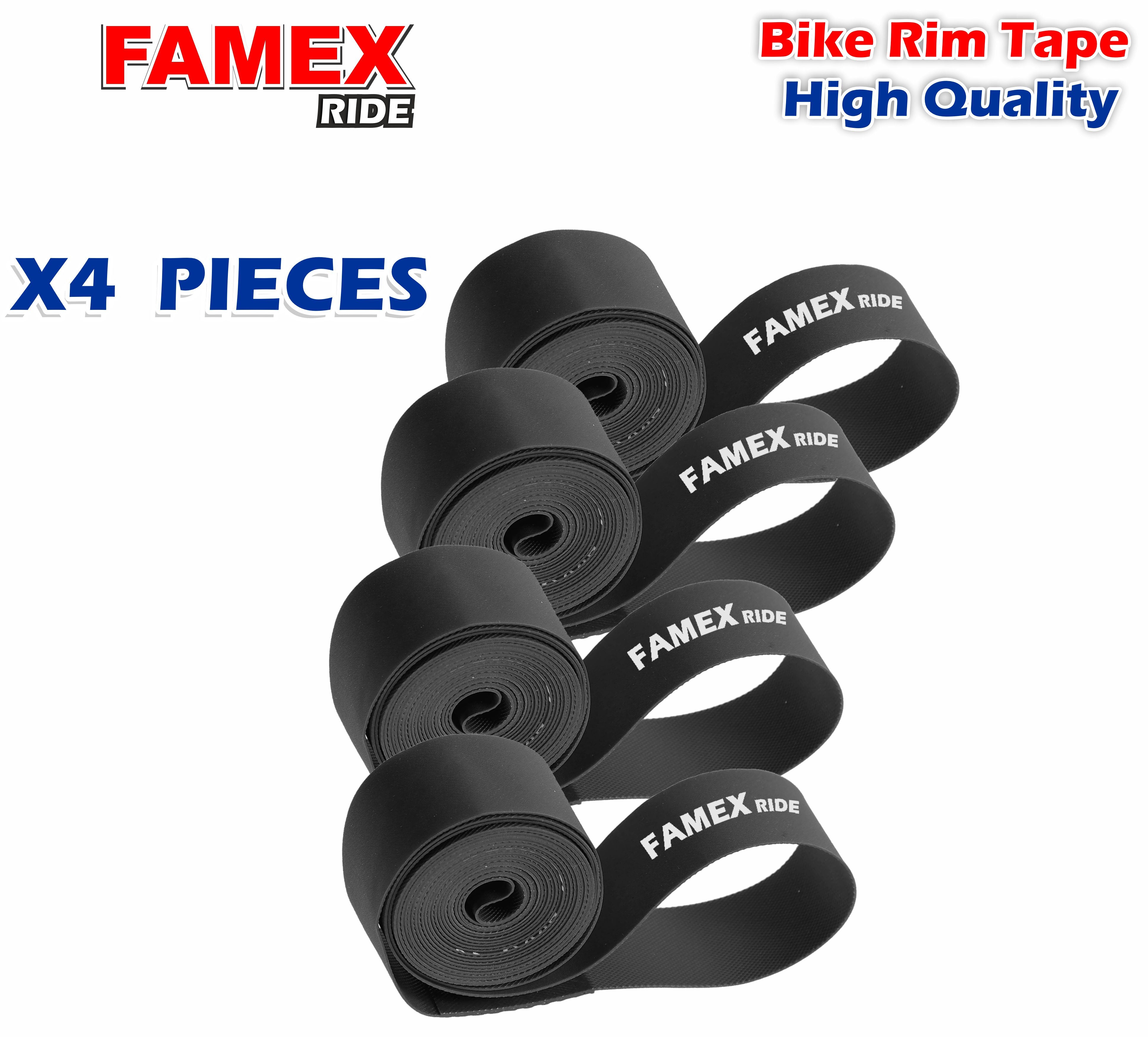 FAMEX RIDE 4Pcs Premium PVC Bike Tire Rim Tape, Bicycle Inner Tube Protection Pad, Mountain Bike Tire Liner