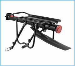 Famex Ride Bike Pannier Rack Rear Bike Rack Mountain Bike Rack Bicycle Rear Rack Carrier with Reflector Adjustable And Quick Release System Seat post Rack Black, With Mudguard, 50KG Capacity, 24"-29"