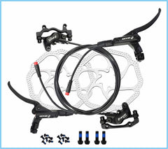 FAMEX RIDE Zoom Hydraulic Disc Brakes Mountain Bike Sets MTB Front & Rear Set with Floating Disc Rotor 160mm & Colour Bolts (Black)