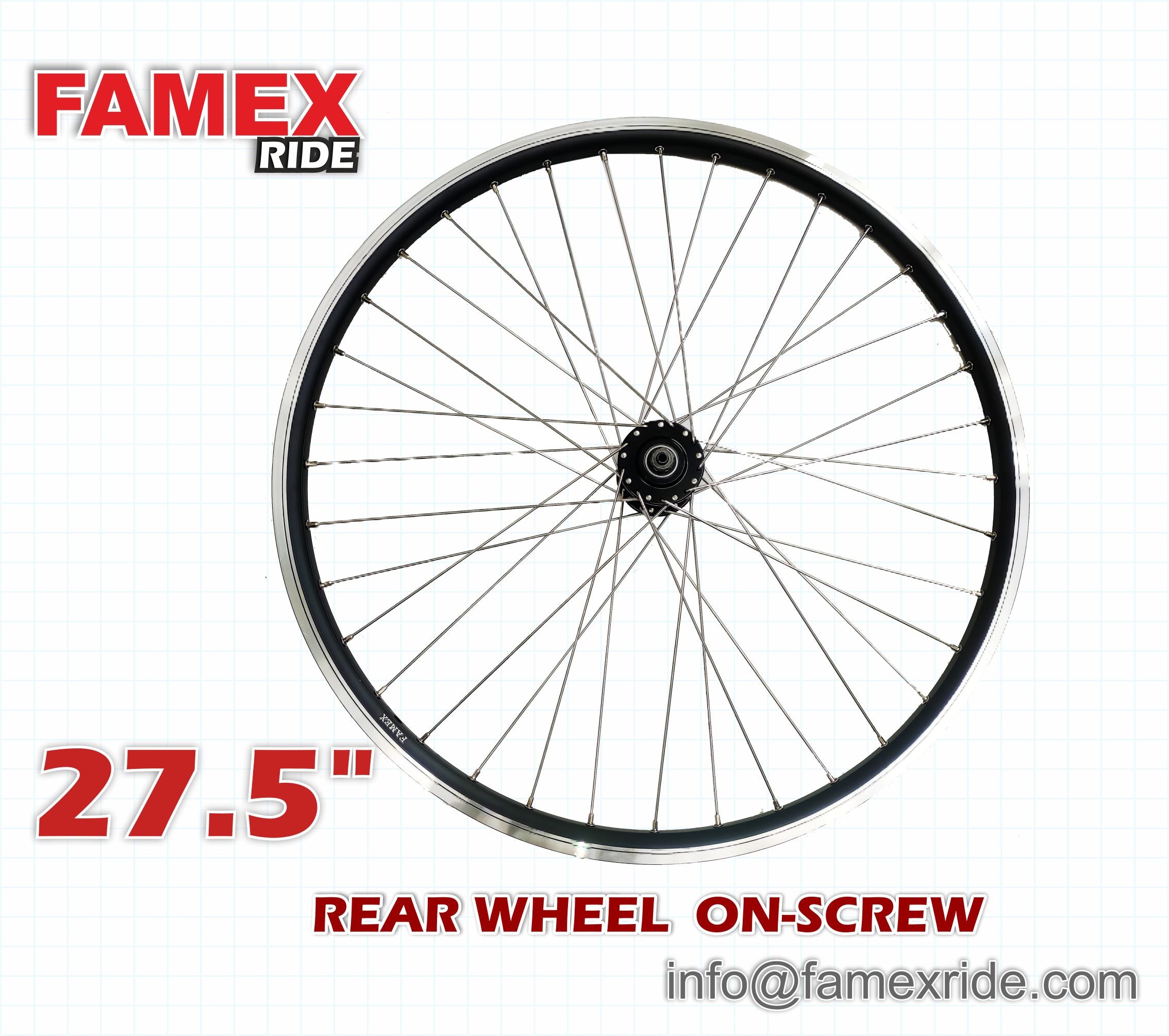FAMEX RIDE Mountain Bike FRONT Wheel (Suitable For Disk and V Brake)