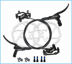 FAMEX RIDE Zoom Hydraulic Disc Brakes Mountain Bike Sets MTB Front & Rear Set with Floating Disc Rotor 160mm & Colour Bolts (Black)